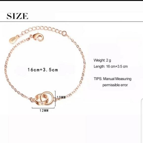 💋 925 Minimalist rose gold bracelet - Picture 2 of 5